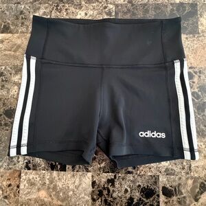 Adidas Women's 3” Shorts black with white stripes size small EUC